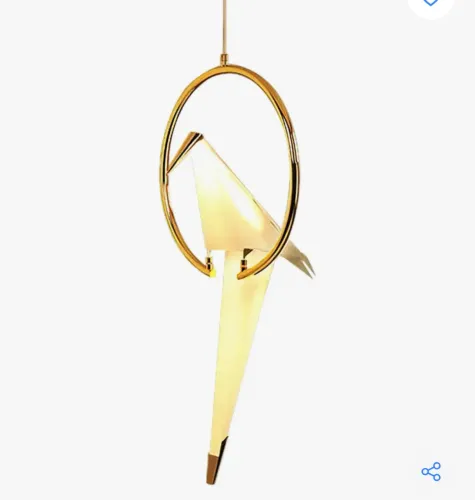 Luminária pendente pássaro dourado