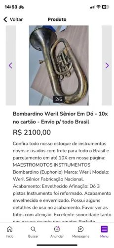Bombardino weril sênior em do