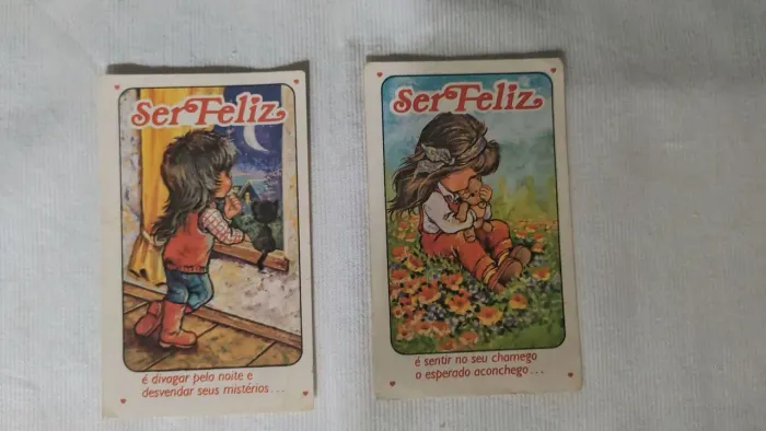 Combo com 08 Figurinhas Ser Feliz - Anos 80