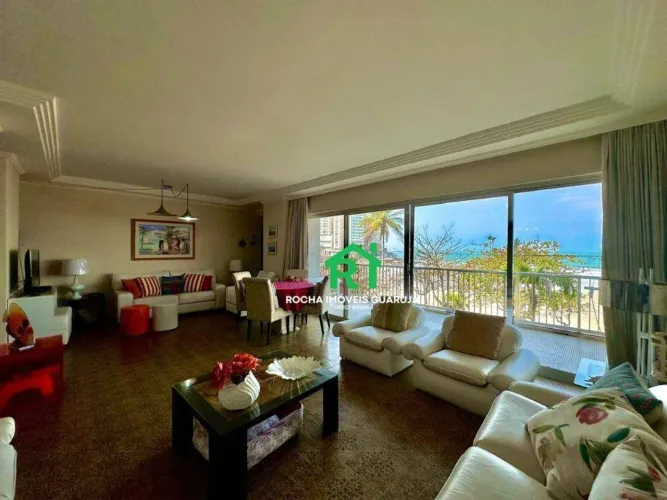 Apartamento frente mar, vista mar, 4 dormitórios (2 suítes), 1 vaga, Pitangueiras, Guarujá