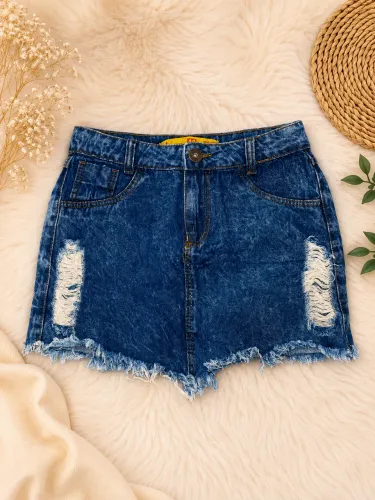 Saia Jeans Azul escuro 
