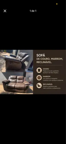 Sofá de Couro reclinável
