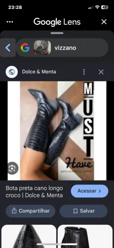 Bota cano alto feminina tamanho 37 da marca vizanno estilo couro de crocodilo