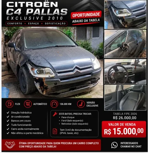 Citroen C4 Pallas Exclusive 2.0/2.0 Flex 16V MEC 2010