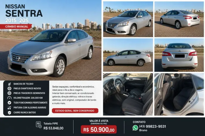 Nissan Sentra S 2.0/ 2.0 Flex Fuel 16V Mec. 2015