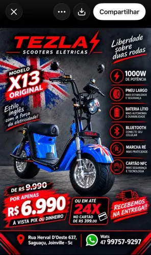 SCOOTERS ELÉTRICAS!! X13 original !!!MELHOR PREÇO !!!
