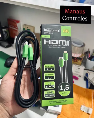 Cabo Hdmi de 1,5M Brasforma 720p / 1080p / 4K e 8K