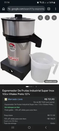 Espremedor de laranja industrial novo