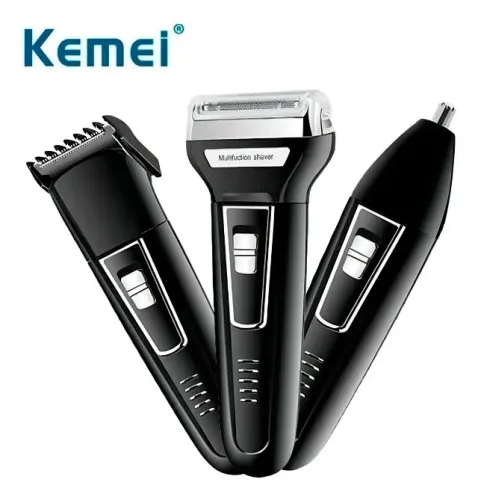 Barbeador E Cortador De Cabelo 3 Em 1 Kemei