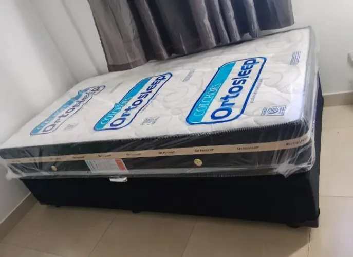 Cama solteiro box e colchão