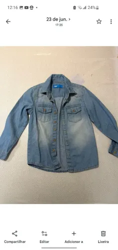 Blusa jeans menino - Tam: 4 anos.