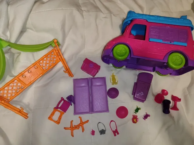 kit polly pocket van de limonada e barraca de acampamento
