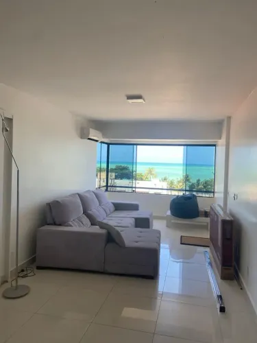 Quarto e sala 100% mobiliado com vista mar para locação na Ponta Verde - Maceió AL