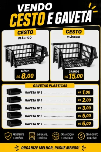 Cesto gaveta caixa expositor guarda coisa