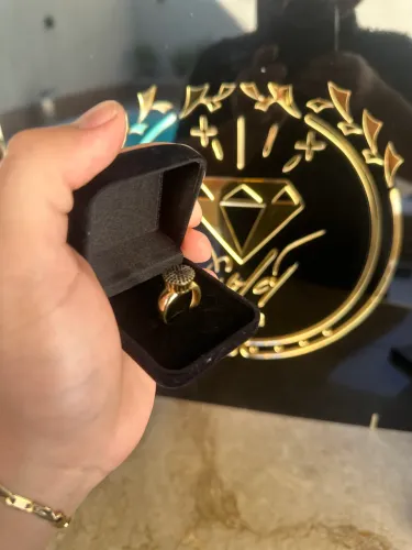 Anel chuveirinho com brilhantes negros em ouro 18k - 750