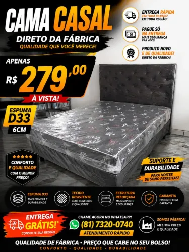 Cama box casal confortável promoção imperdível 