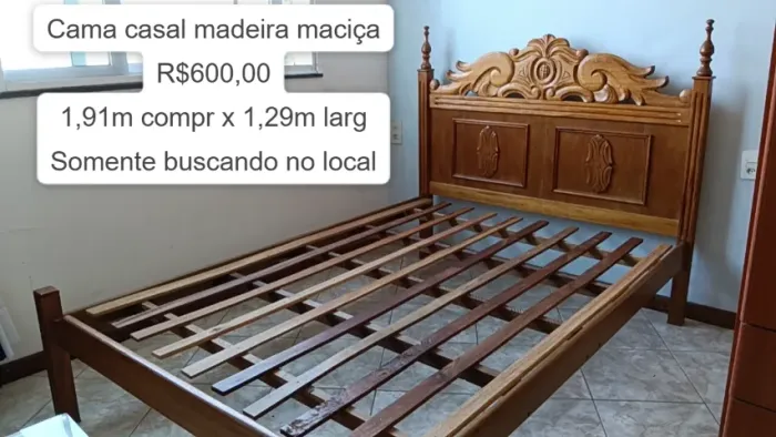 cama de casal madeira maciça
