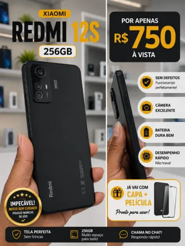 ? Redmi 12S - 256GB - Impecável!?