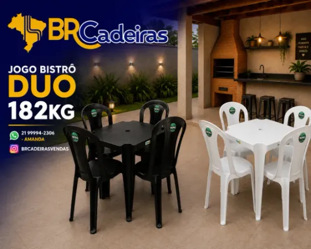 JOGO DE MESA PLÁSTICO COM CADEIRAS