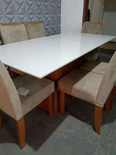 Mesa de jantar com 6 cadeiras mostruário NOVA