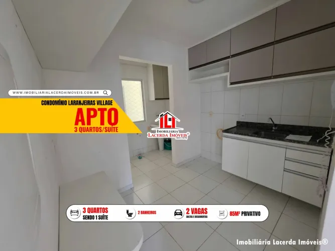 Laranjeiras Village, Apartamento 3 Quartos Sendo 1 Suíte, 1º andar, Nascente