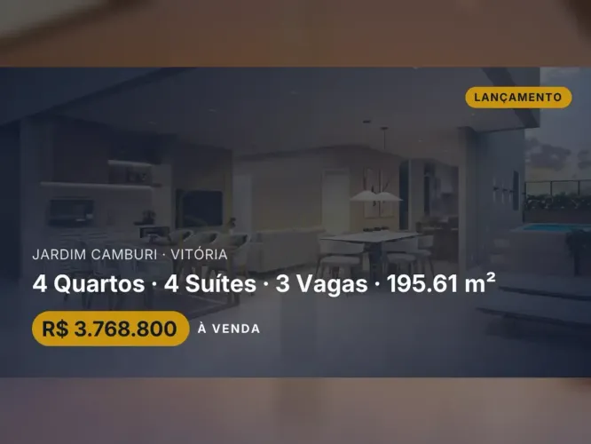 Venha viver o melhor de Jardim Camburi: cobertura com 4 suítes e terraço privativo!
