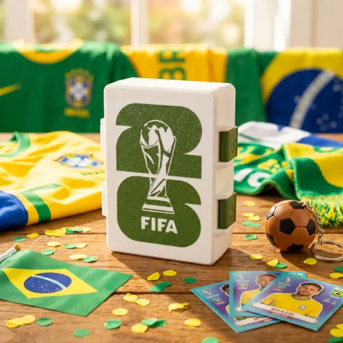 Caixinha para Figurinhas da Copa 2026 - Guarda até 200 Figurinhas com Estilo!