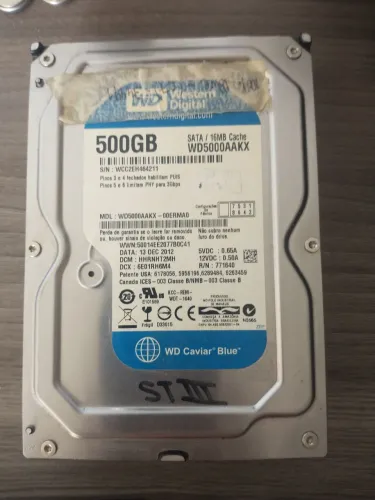 HD 500GB Western Sata 3.5 7200rpm 100%