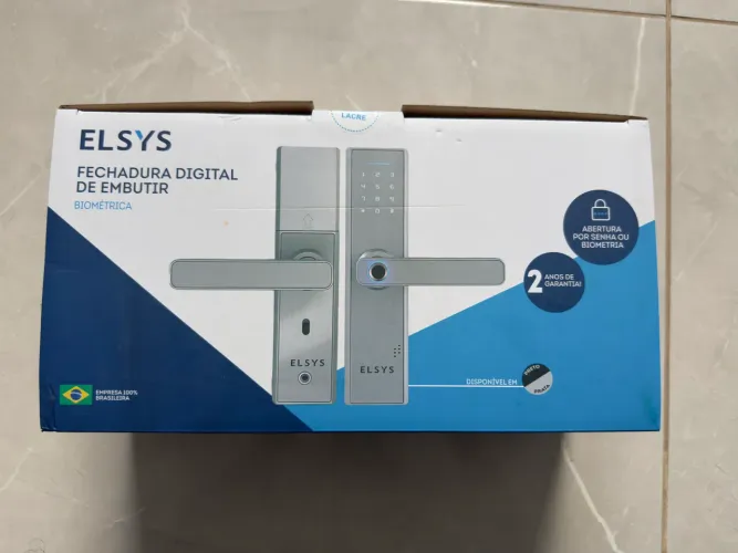 Fechadura Digital de Embutir com Biometria, Elsys, ESF-DE2000B, Prata