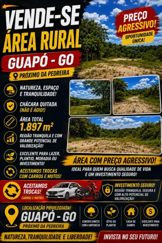 Área Rural em Guapó-GO com Preço Agressivo