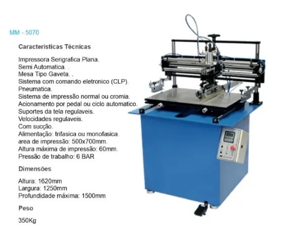 Máquina serigráfica semi-automática