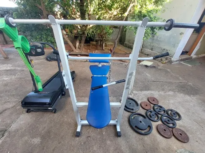 Kit Academia Completo OU Itens Separados - Esteira + Banco + Pesos