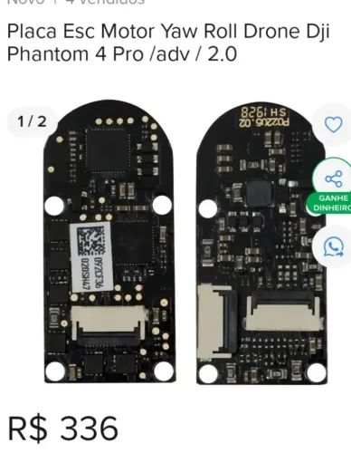 PEÇAS  PARA DRONEPNANTON 4 PRO DJI EM ESTADO DE NOVO.