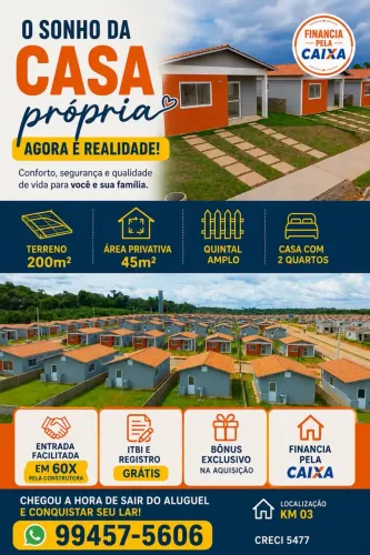 Vendo casa no Iranduba | financiamento caixa | Itbi e Registro Grátis |