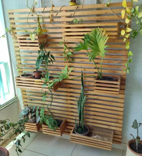 Painel de madeira decoração