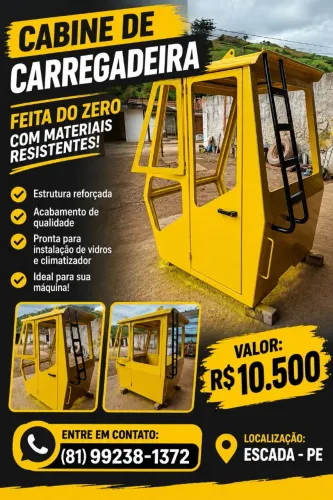 CABINE PARA CARREGADEIRA, NOVA FEITA DO ZERO 