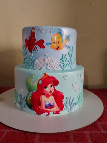 Bolo Fake da Pequena Sereia