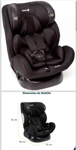 Safety 1st, Cadeirinha Multifix, 0 a 36kg, com Isofix, Black Urban