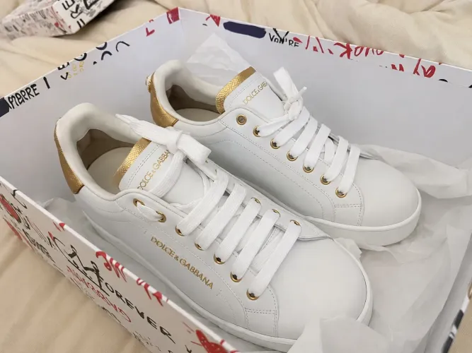Dolce & Gabbana Tênis Portofino de couro com logo