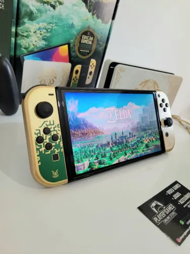 Desbloqueado!! Nintendo Switch OLED Edição Especial Zelda!! (Aceito Cartão)