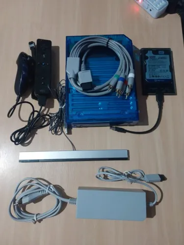 Console Wii Azul Transparente + Hd Com Jogos
