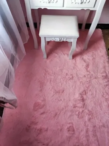 Tapete felpudo rosa bebê