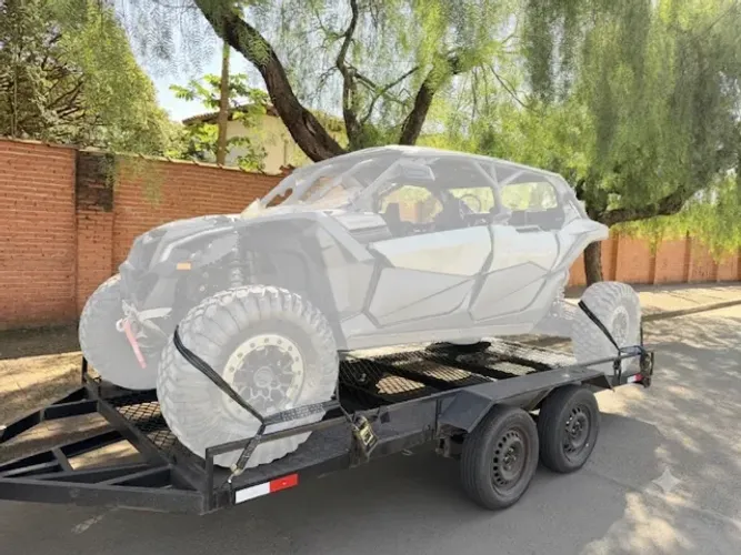 Carreta Eixo Duplo Basculante com freio para UTV 4 lugares