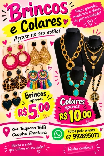 Brincos e colares