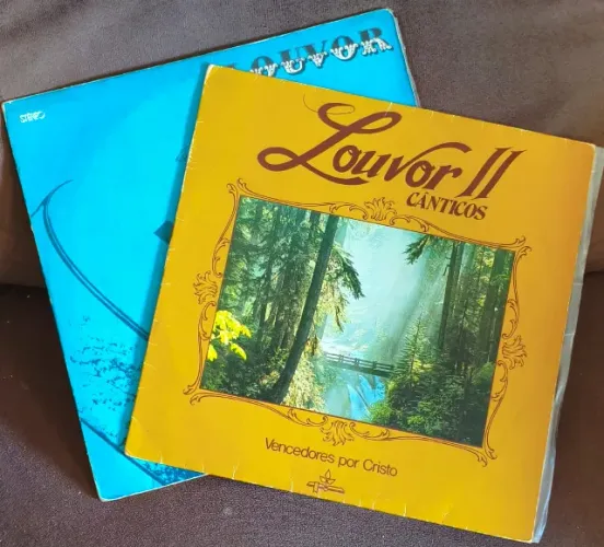 Lote 2 LP's Discos de Vinil Gospel Evangélico - Vencedores por Cristo
