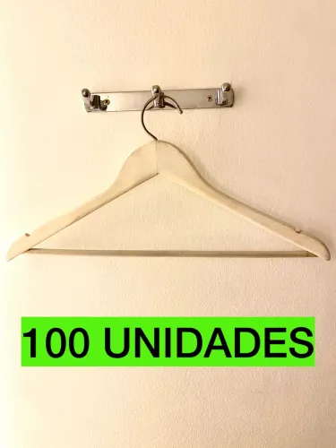 Cabide madeira branco (100 unidades)