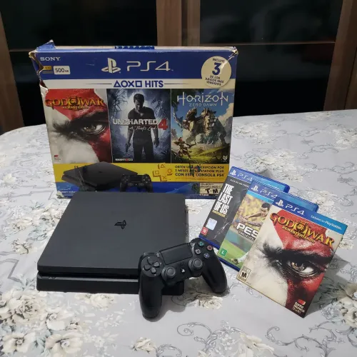 Ps4 slim 500 gb zerado na caixa