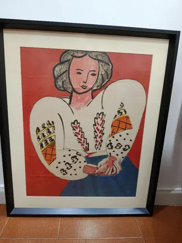 Quadro moldura em madeira maciça. Relíquia de família. Tela com vidro.  lindo !