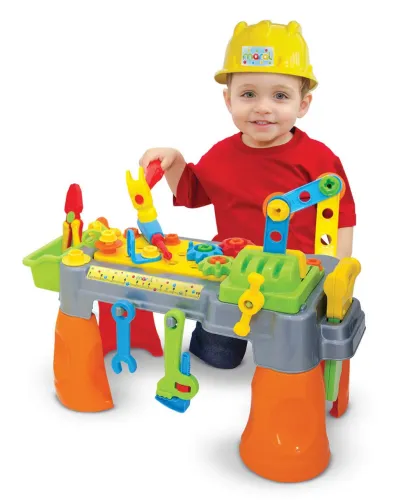 Bancadinha de Ferramentas com Capacete, Maral, Multicor
