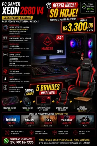 PC GAMER COMPLETO XEON 2680